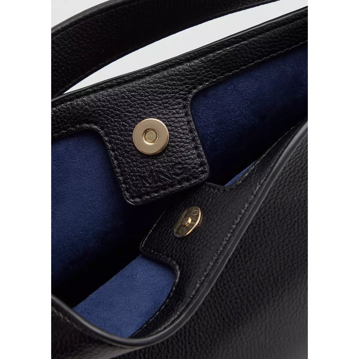 Sac seau cuir synthétique noir, MANGO
