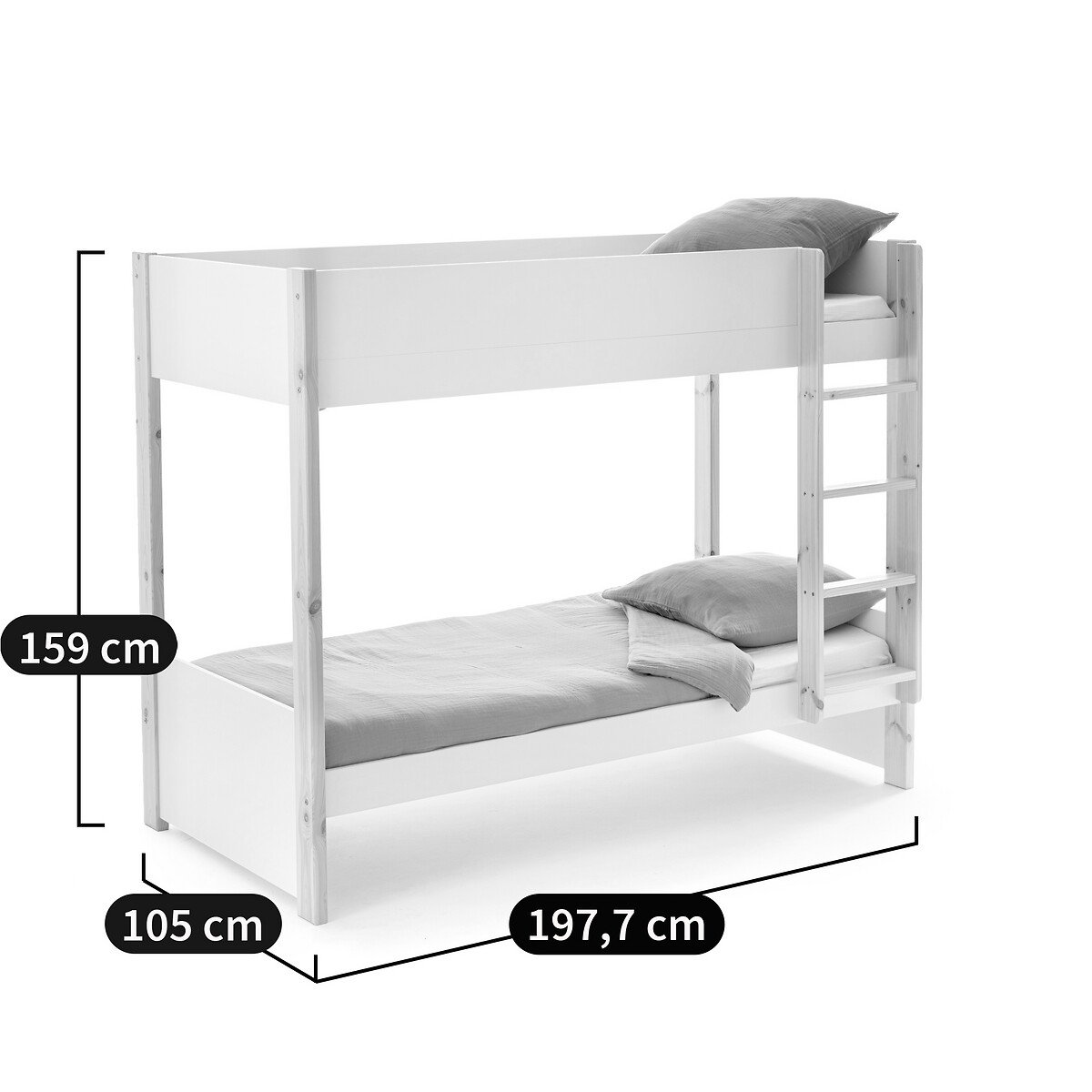 Lits superposés Mileo blanc/bois, LA REDOUTE INTERIEURS