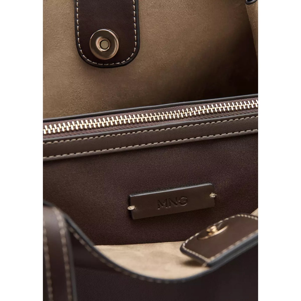 Grand sac cabas chocolat, MANGO
