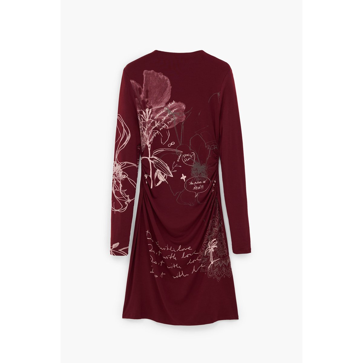 Robe à manches longues imprimée rouge, DESIGUAL