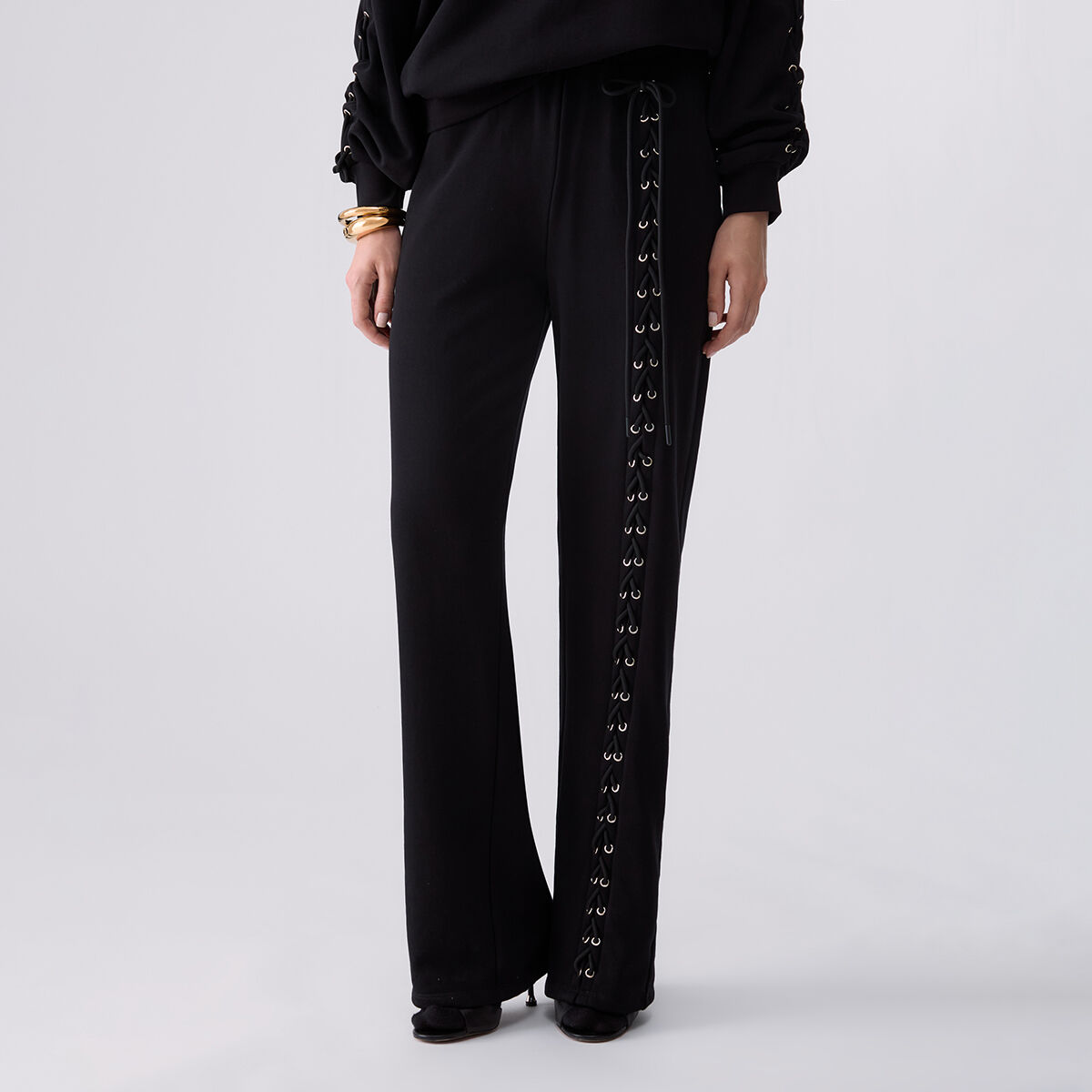 Pantalon de jogging avec lacets noir, LIU JO