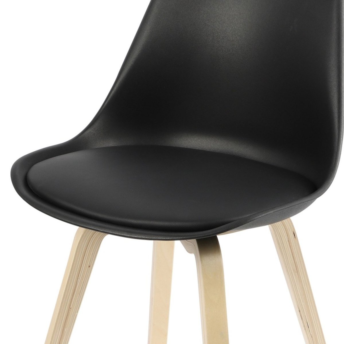Chaise Scandinave Noire Avec Coussin noir, DECORATIE