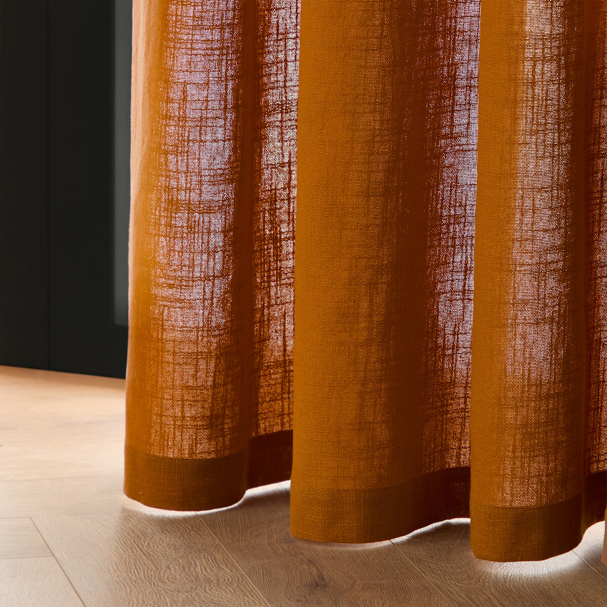 MADE.COM Hadlo 100% Cotton Velvet Tab Top Curtains cinnamon, MADE