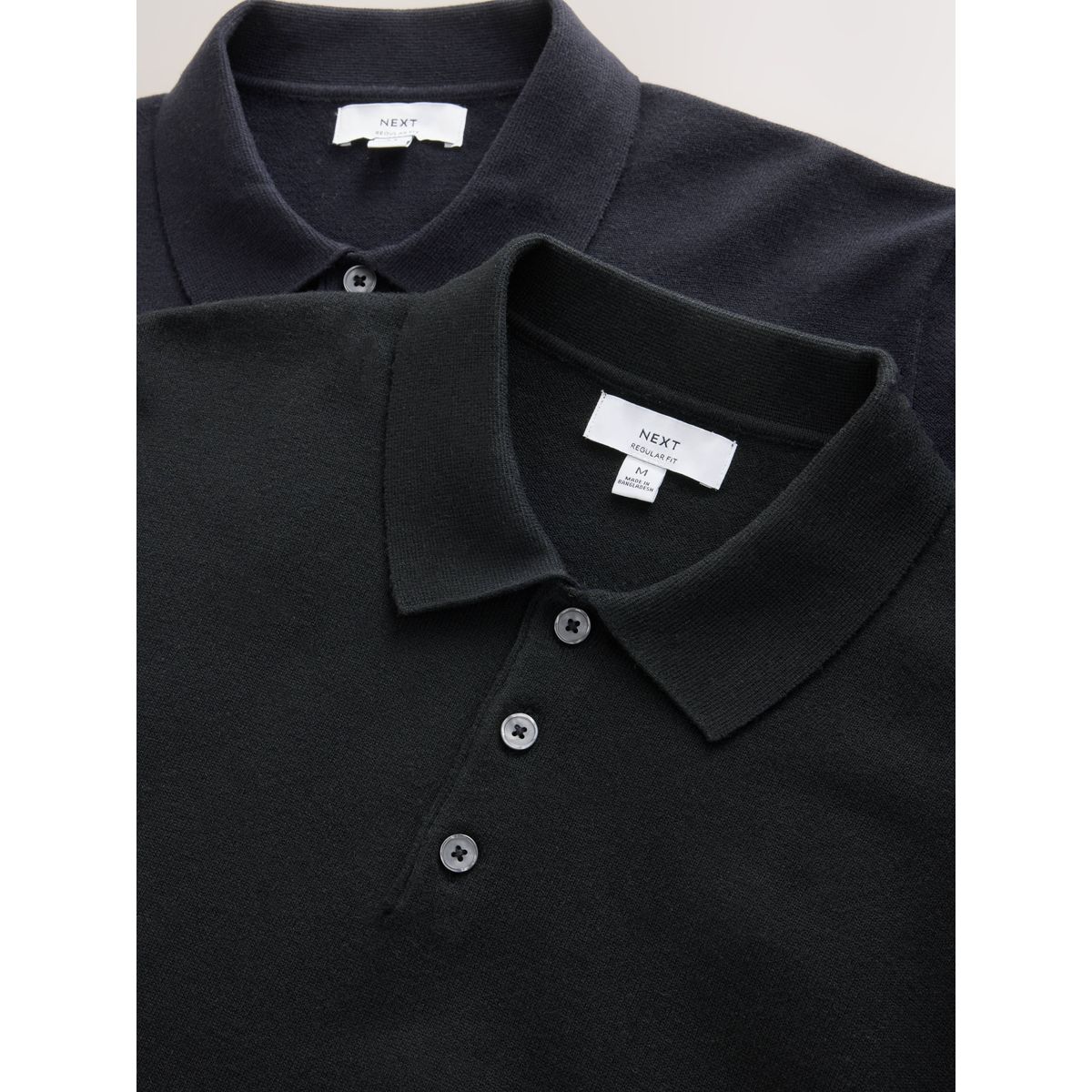 Polo en maille essential, lot de 2 noir/bleu marine, NEXT