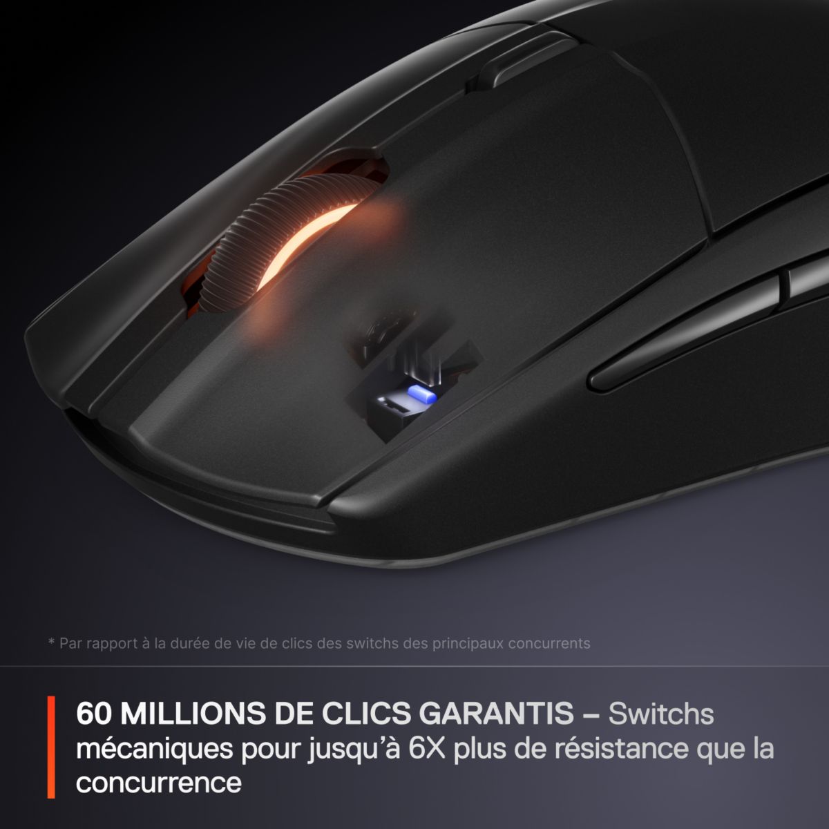 Souris Gamer Sans Fil Rival 3 WL Gen 2 Noir couleur unique, STEELSERIES