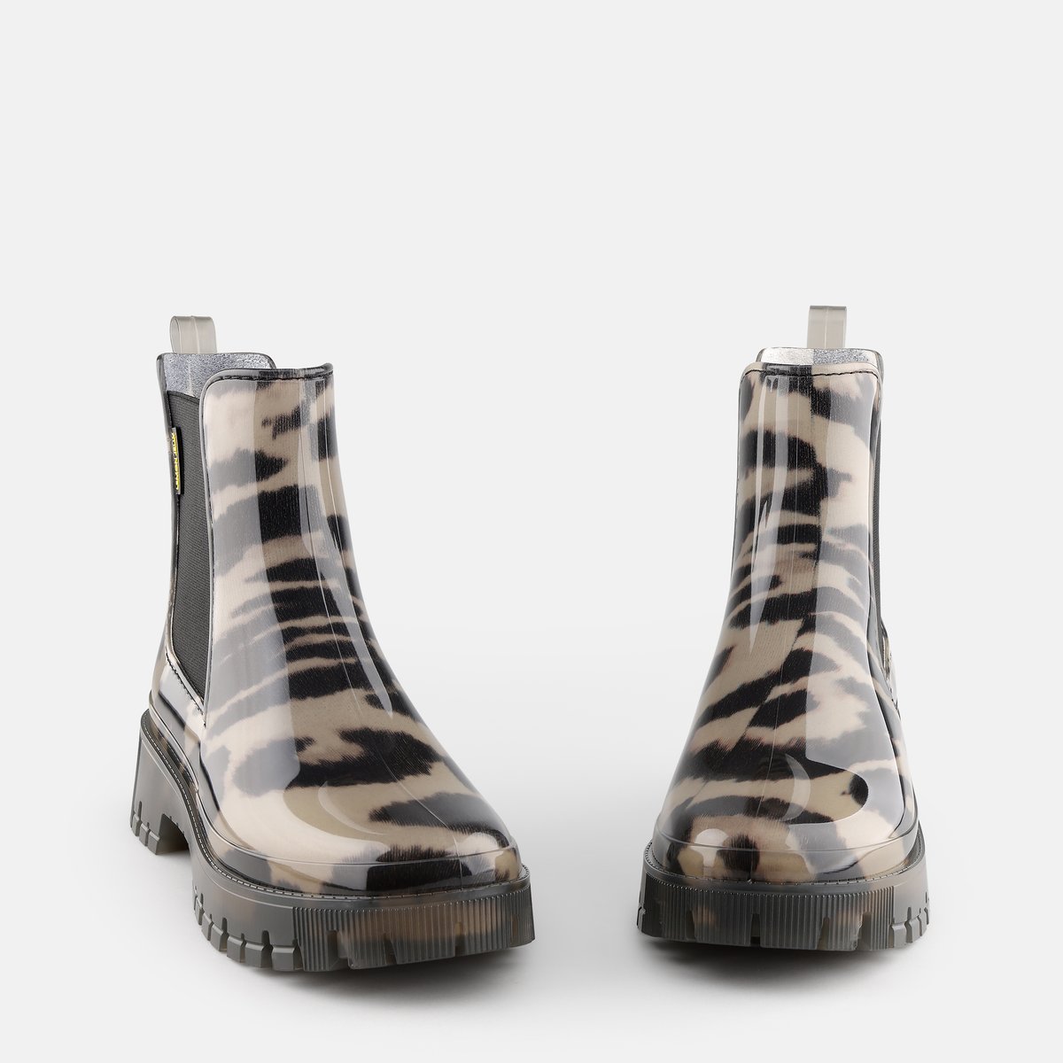 Bottines Chelsea ZURI avec Doublure en Fourrure d'Imitation Imprimée blanc translucide, LEMON JELLY