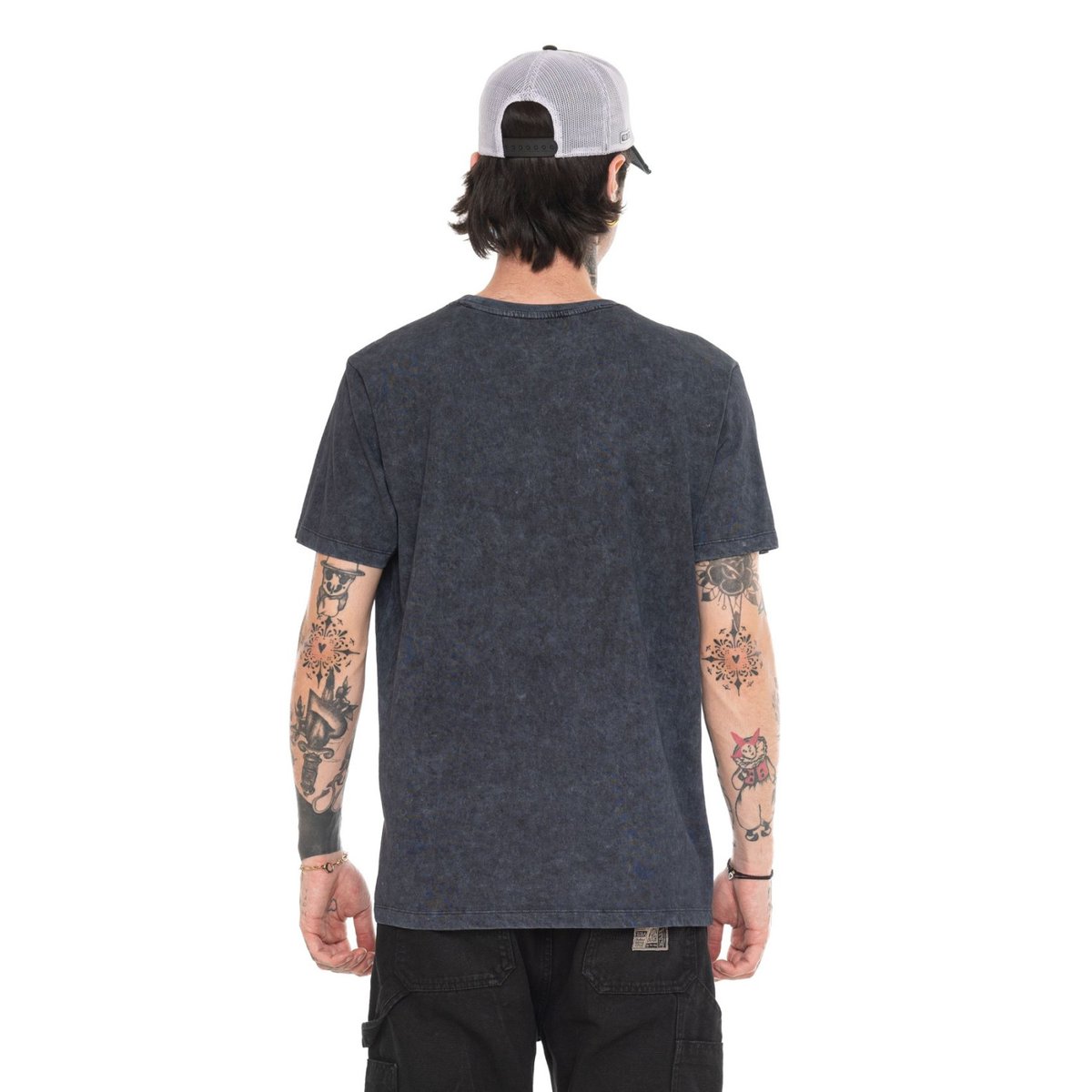 Tee shirt coton LEO gris/orange/mauve/blanc, VON DUTCH