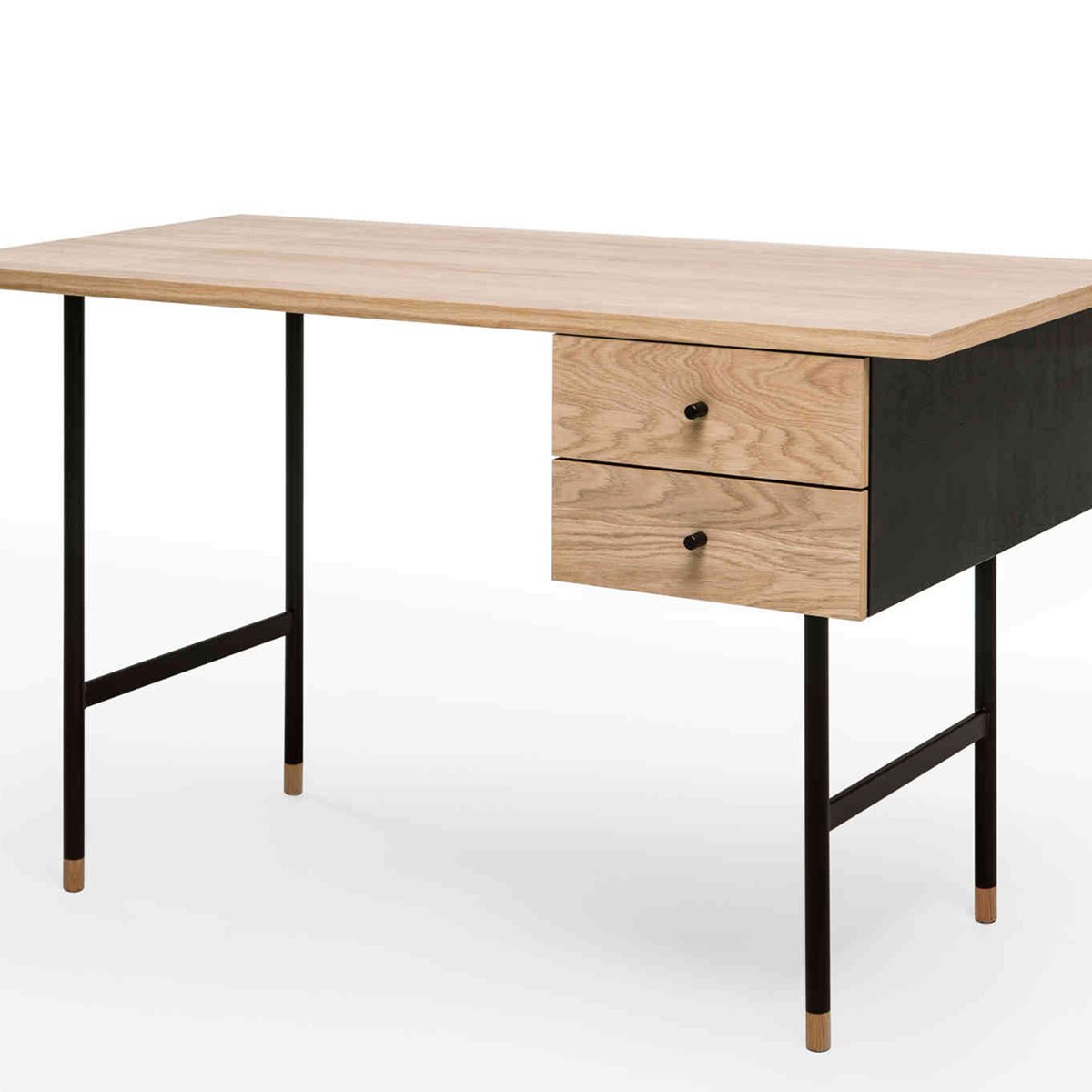 Bureau 2 tiroirs bois naturel, TERRE DE NUIT