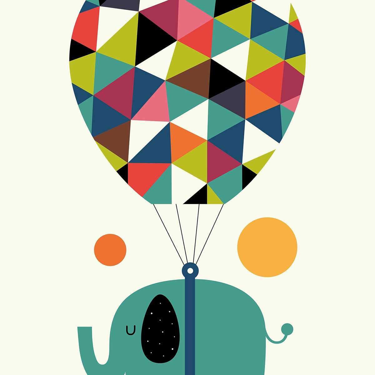 Tableau enfant hot air balloon jumbo toile imprimée, HEXOA