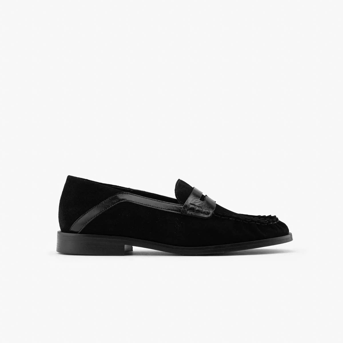 Mocassin cuir velours CONSTANCE noir, MAISON TOUFET