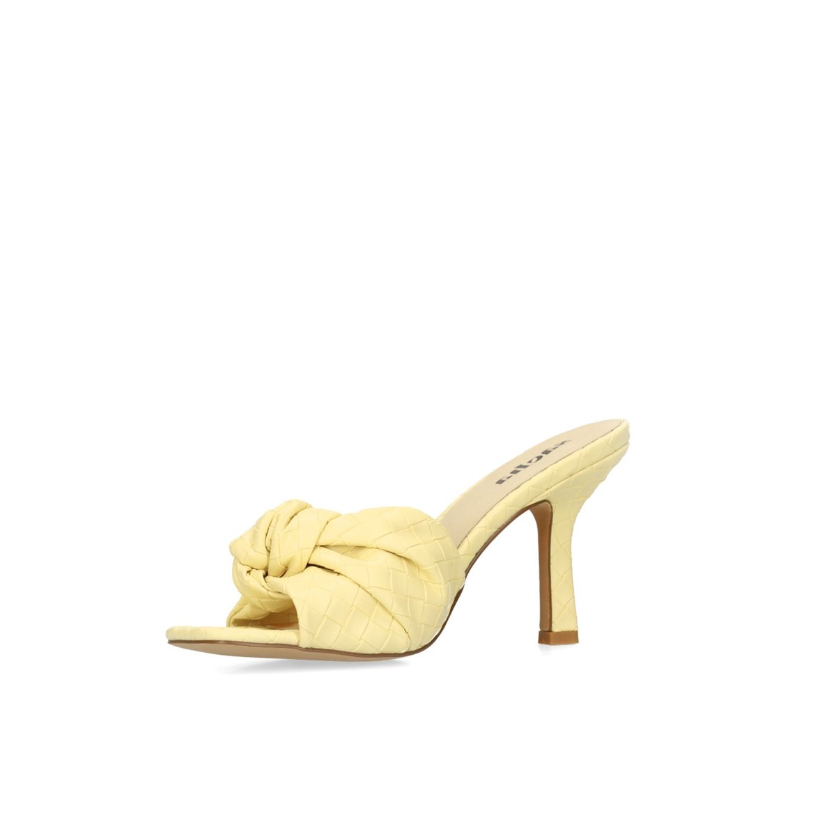 Mules à talon avec nœud jaune, SACHA
