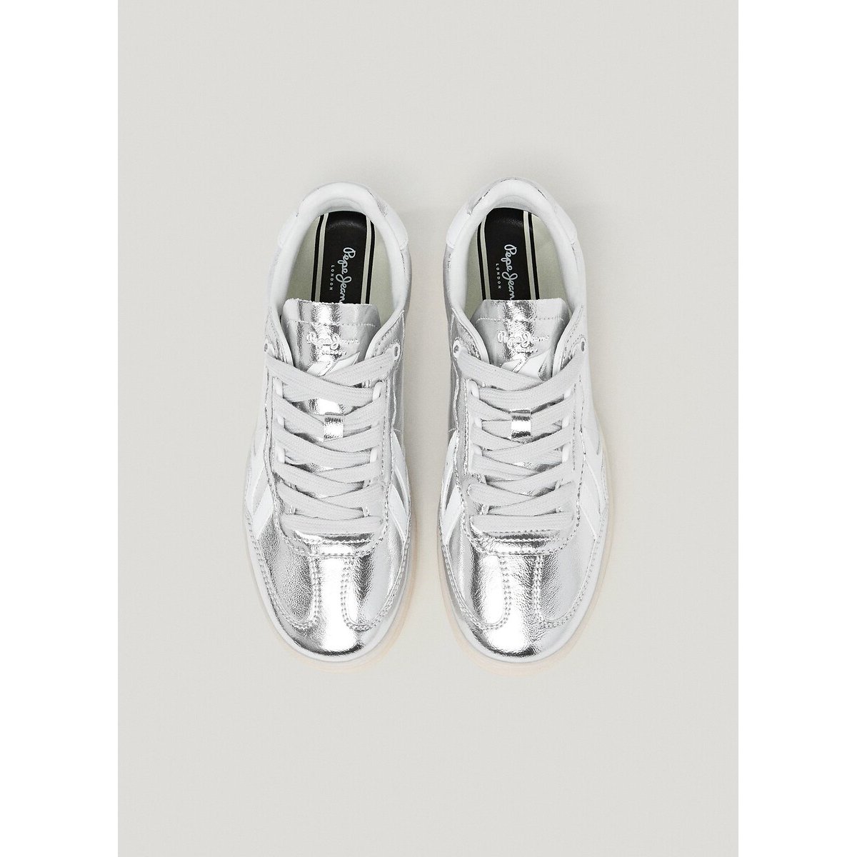 Baskets Ball Sparkly argenté, PEPE JEANS