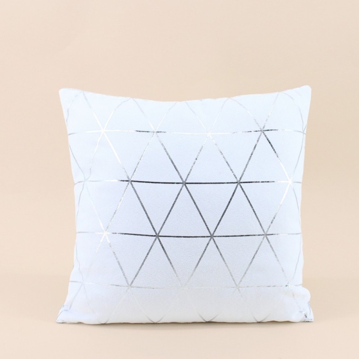 Coussin graphique 40x40cm blanc, ORNAMI