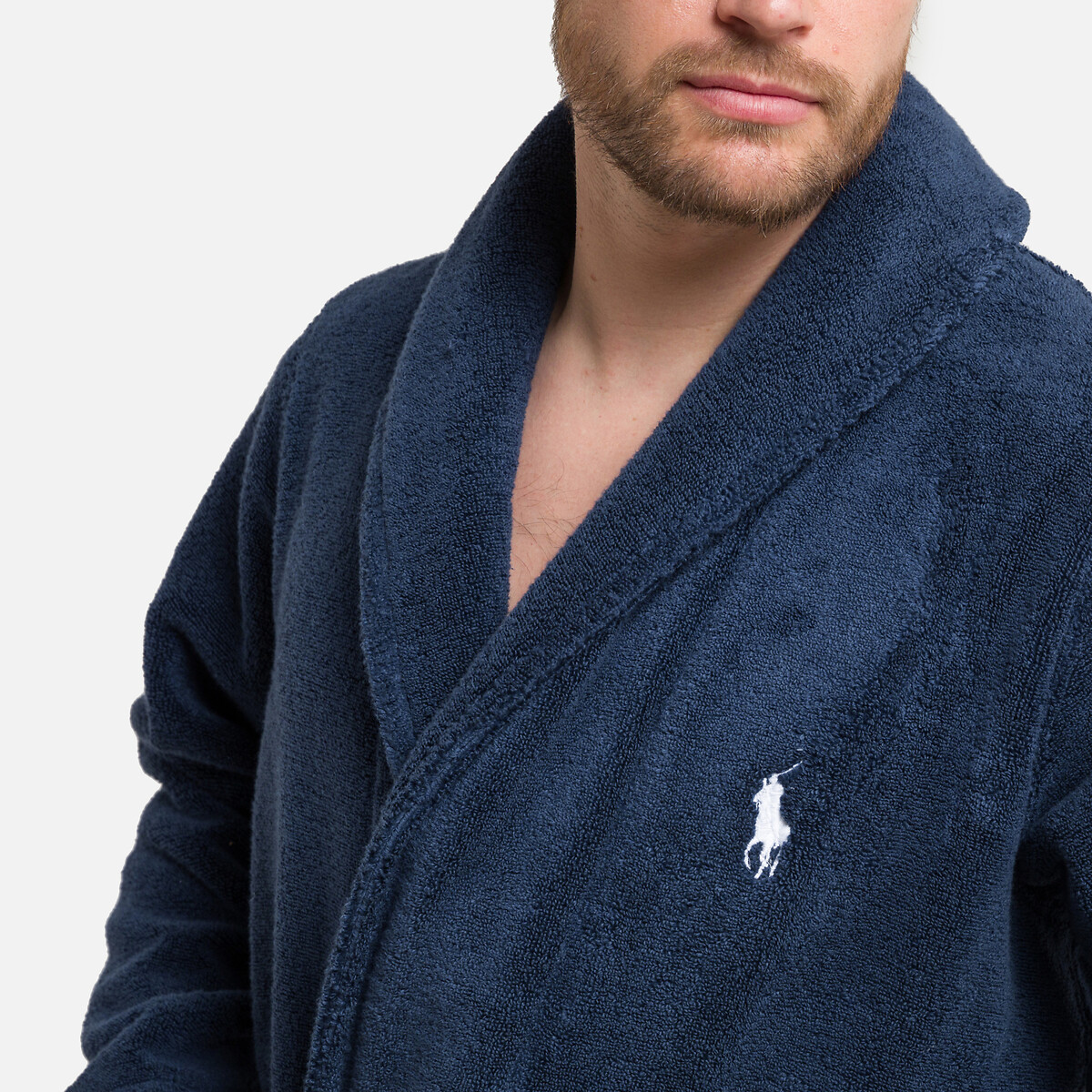 Badjas van badstofkatoen marineblauw, POLO RALPH LAUREN