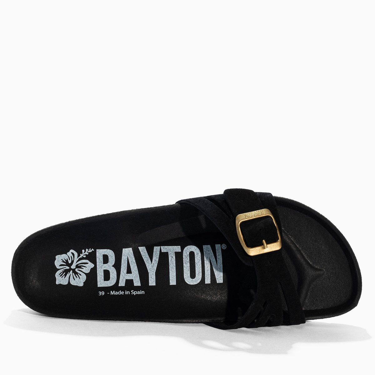 Sandales en cuir suédé ATHENA black, BAYTON