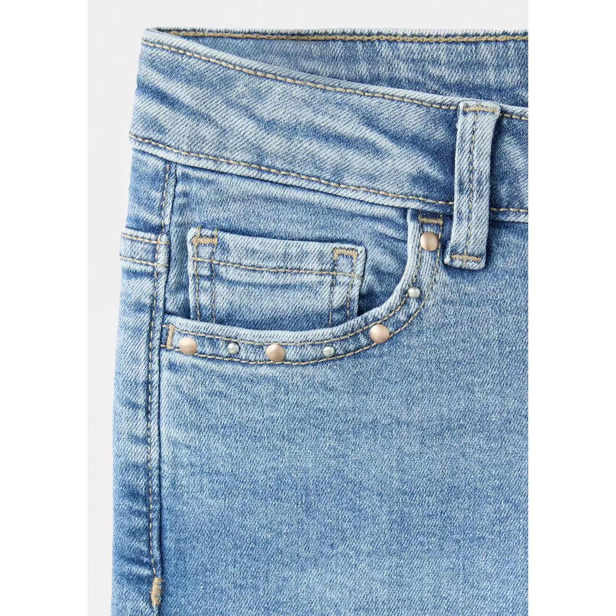 Jean skinny avec clous bleu moyen, MANGO KIDS