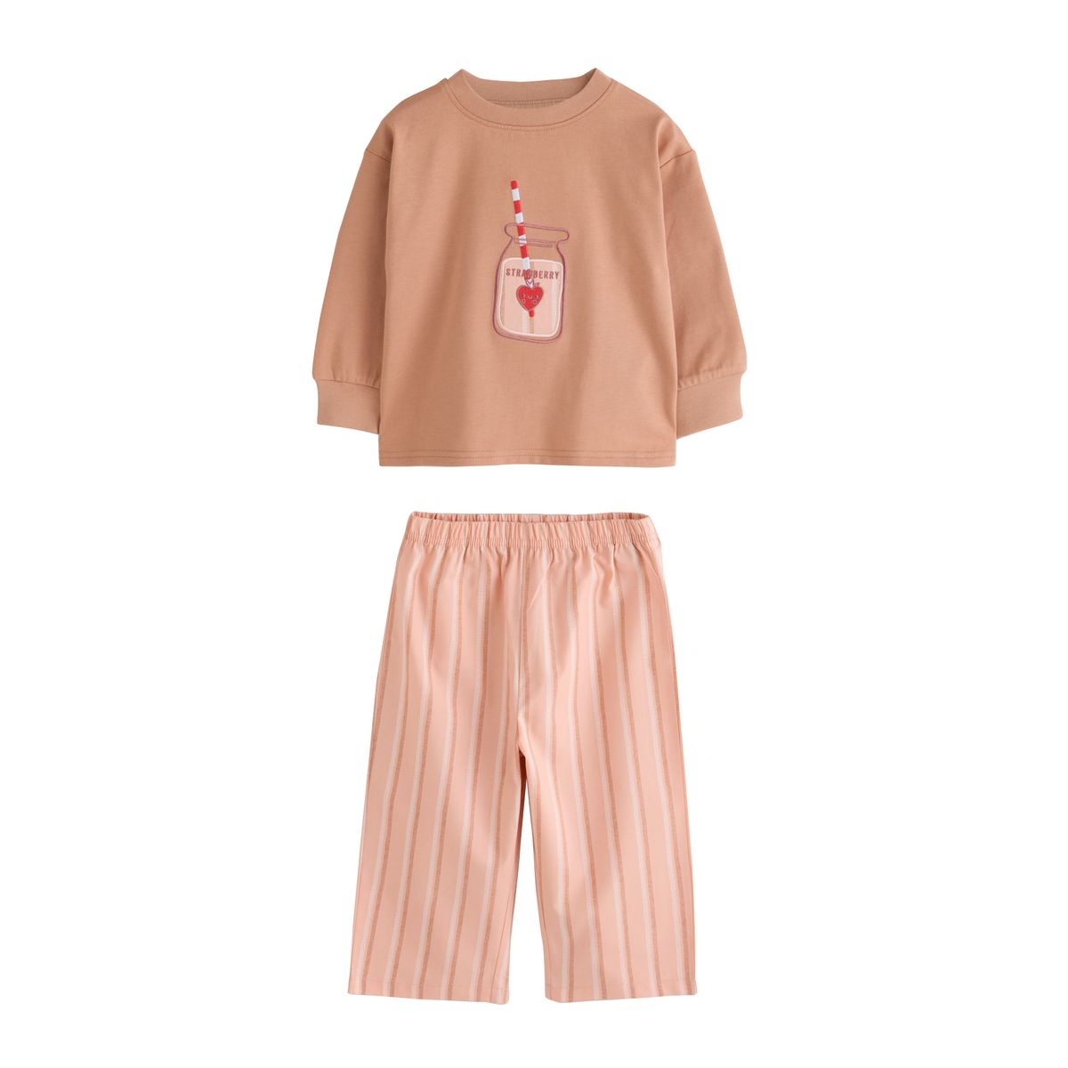 Pyjama large tissé, lot de 2 rose/oatmeal, NEXT