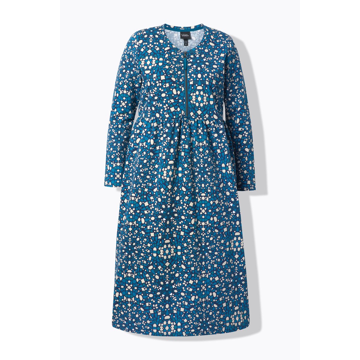 Robe midi en molleton avec fermeture zippée pétrol, ULLA POPKEN
