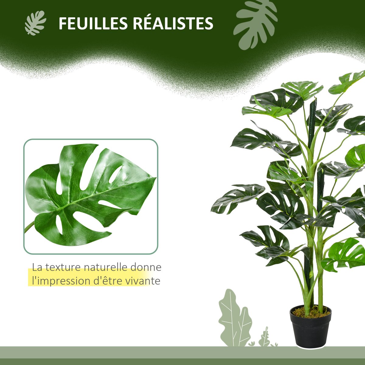 Plantes artificielles PE Vert vert, OUTSUNNY
