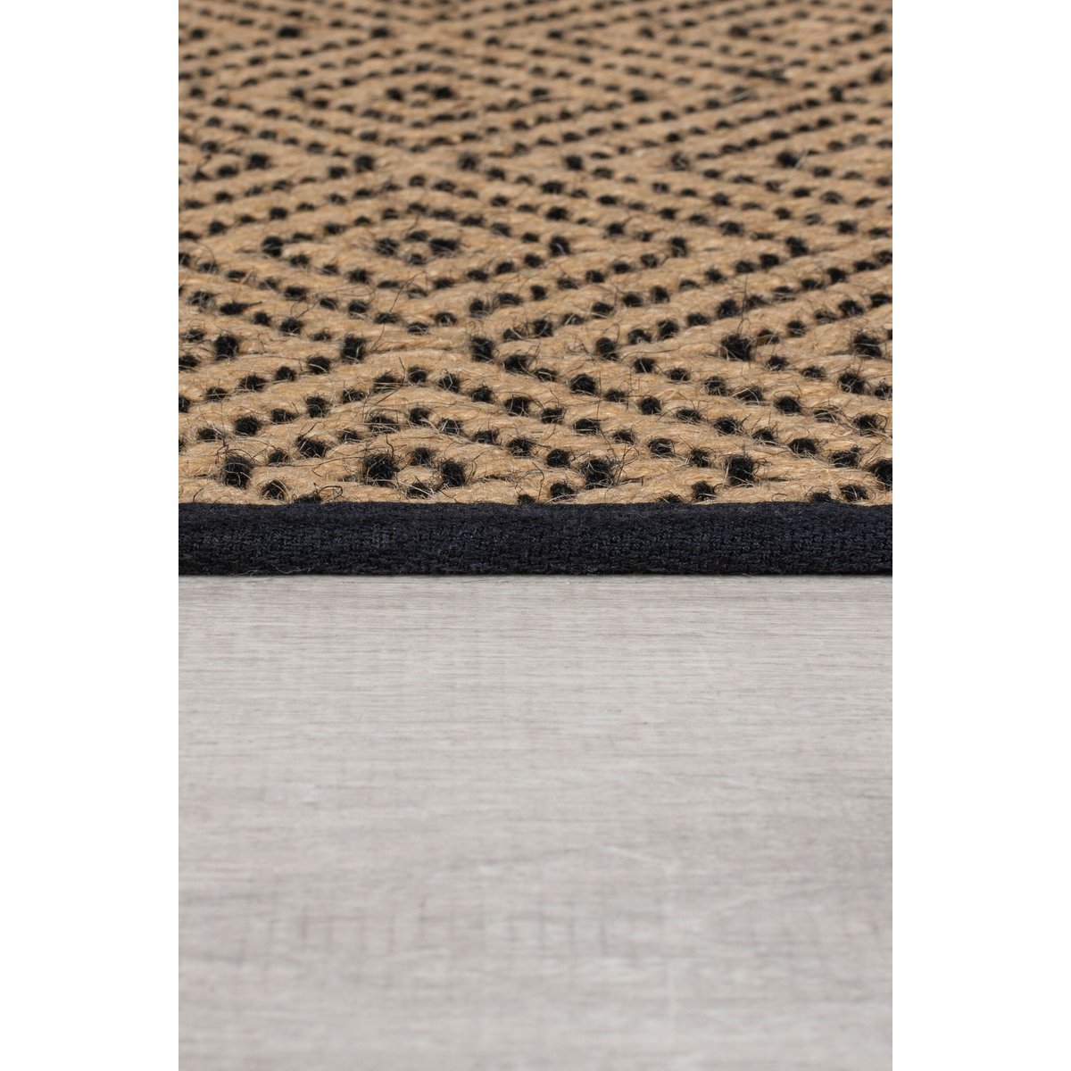 Tapis en jute de couloir antiderapant DIAMOND noir, FLAIR RUGS