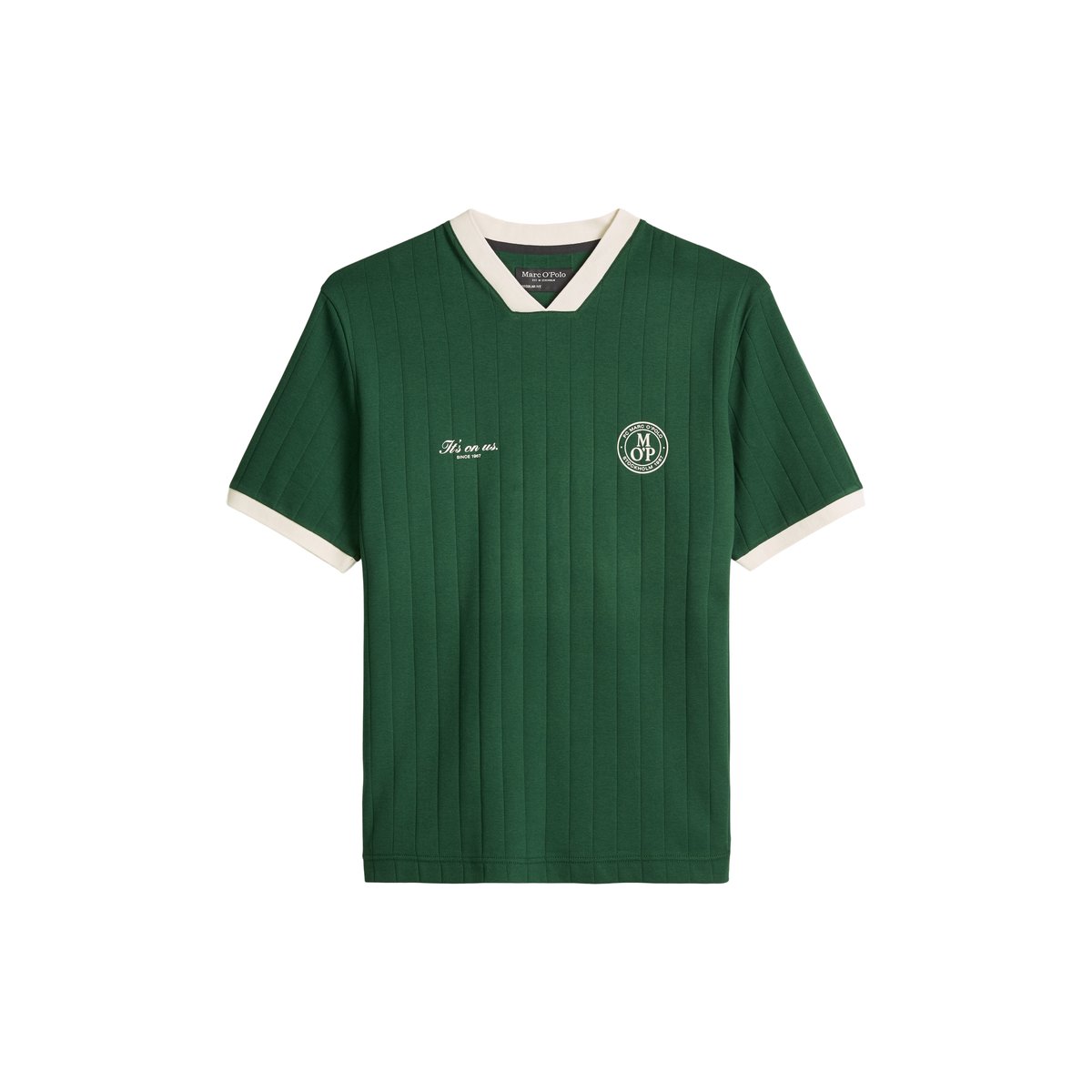 MOP Club '67 Football Tricot Shirt, Rib avec un grand imprimé au dos vert fonce, MARC O'POLO