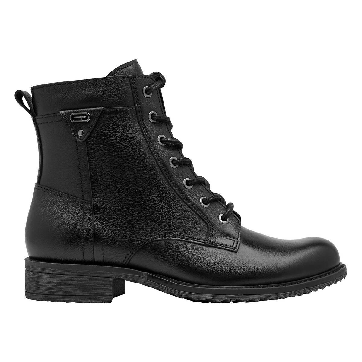 Stivaletti stringati piatti nero , TAMARIS