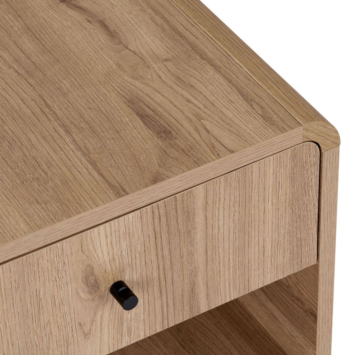 Table de chevet 1 tiroir aux bords arrondis en bois- MILANO bois clair, DRAWER