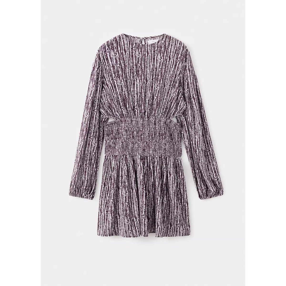 Robe imprimée cut-out fil textile violet clair/pastel, MANGO TEEN