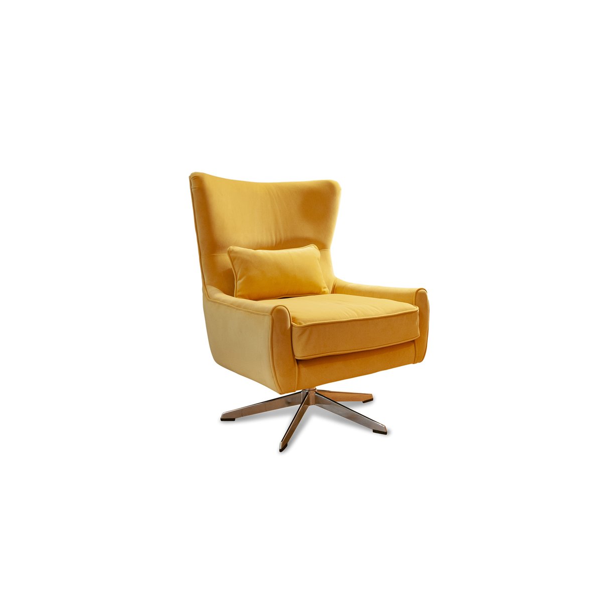 Fauteuil rotatif en velours BALMAT jaune, PRODUIT INTERIEUR BRUT