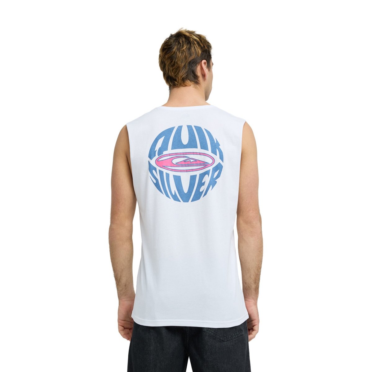 T-shirt sans manches EV QUIKGLOBE MUSCLE blanc white, QUIKSILVER