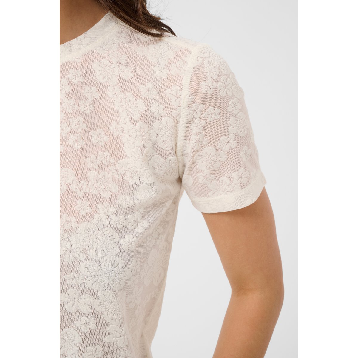 T-shirt blanc chalk cc., KAFFE