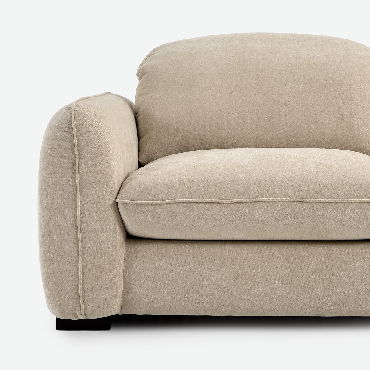 Canapé convertible, 3 places, en polyester chiné, avec têtières, ISLA beige, LA REDOUTE INTERIEURS