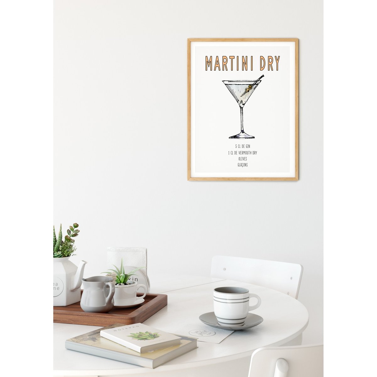 Affiche Cocktail Martini Dry blanc, L'AFFICHERIE