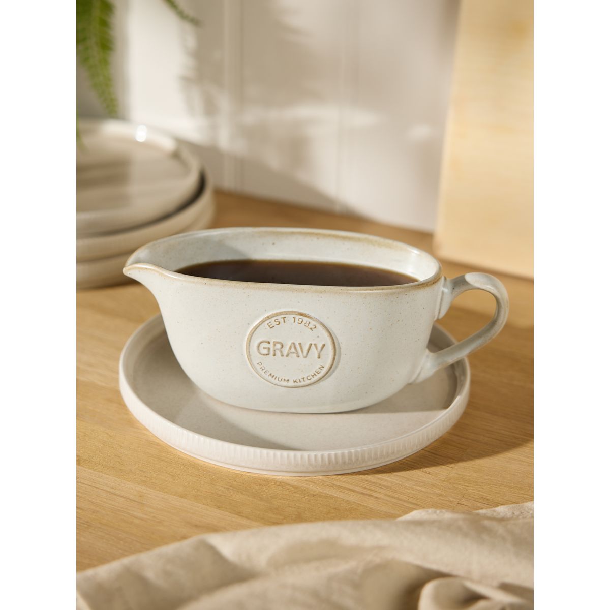 Saucière avec badge style rustique naturel, NEXT