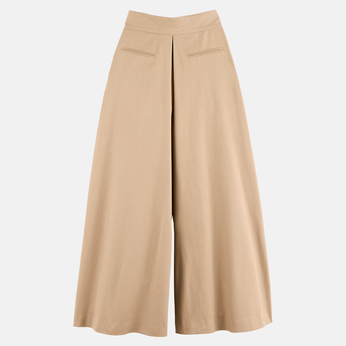 Pantalon jupe-culotte en coton beige, LA REDOUTE X EWEN