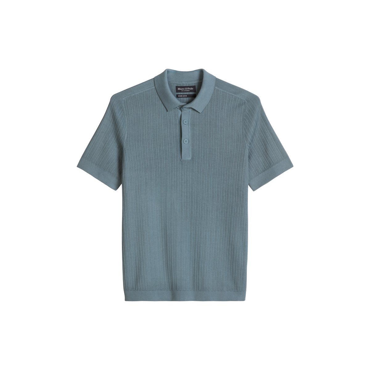 Polo en maille, coupe classique en coton biologique et TENCEL™ Lyocell gris, MARC O'POLO