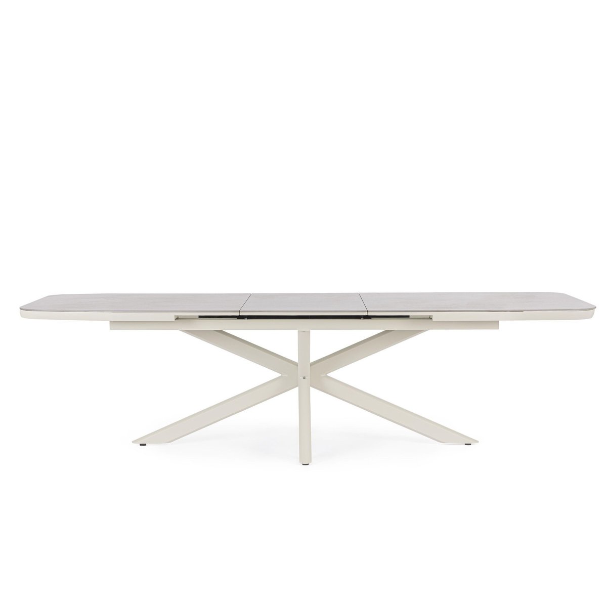 Table de jardin extensible pierre et métal L200/260 - RODAS gris cendré, HELLIN, DEPUIS 1862