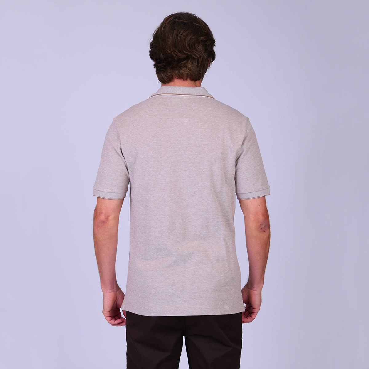 Polo chiné taupe, MISE AU GREEN