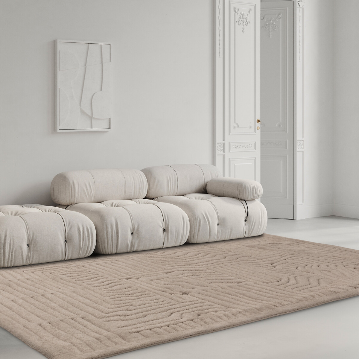 Scandi 3D Abstract Pattern Rug natural, ÉDITÉ