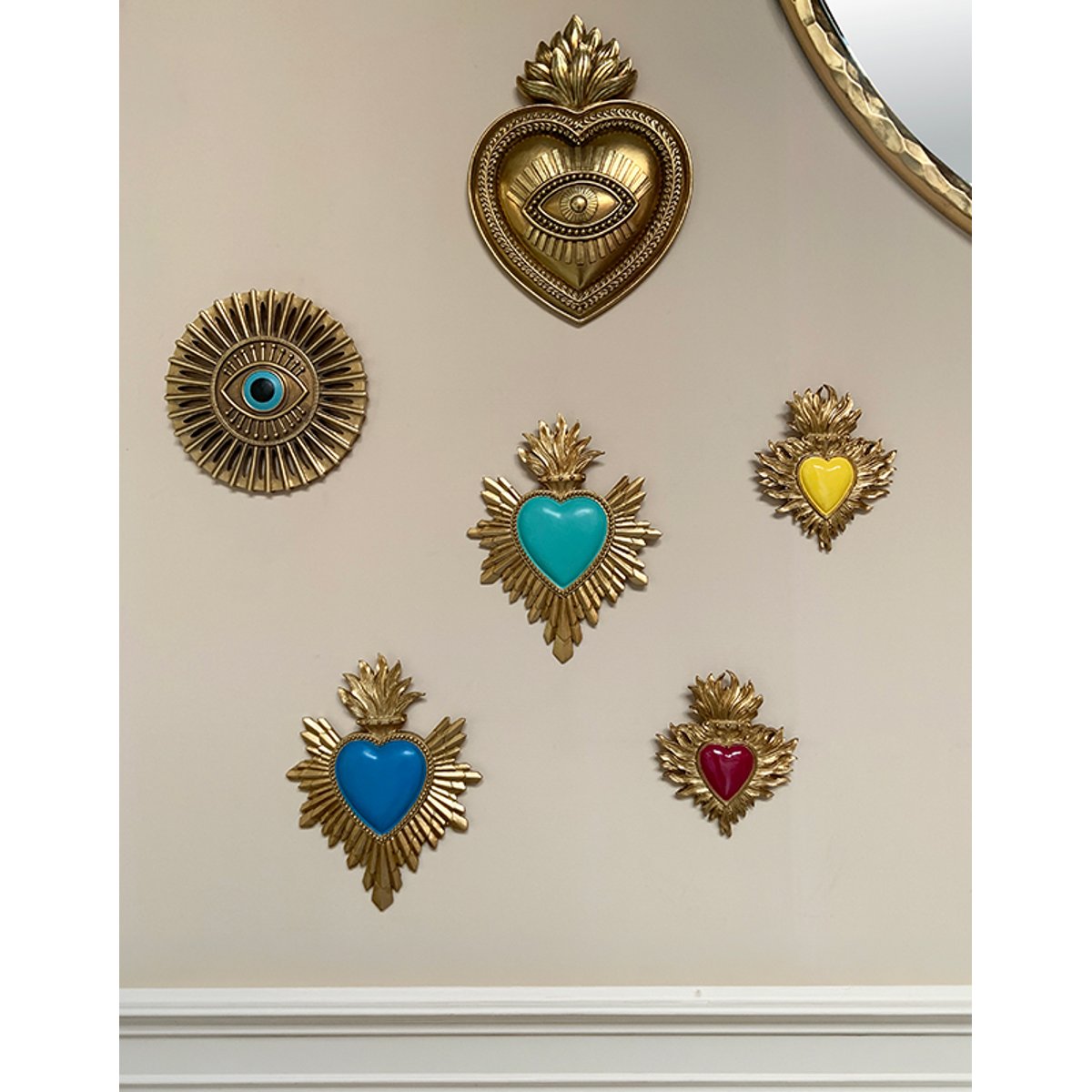 Déco murale ex-voto 14,4x18,5cm bleu, EMDE