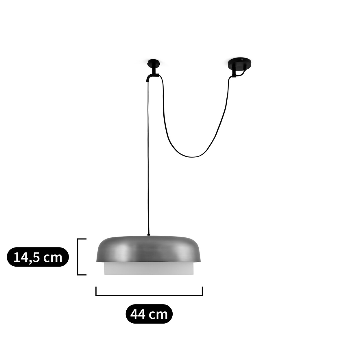 Lámpara de techo de metal de punto desplazado, Clepsos moka , AM.PM