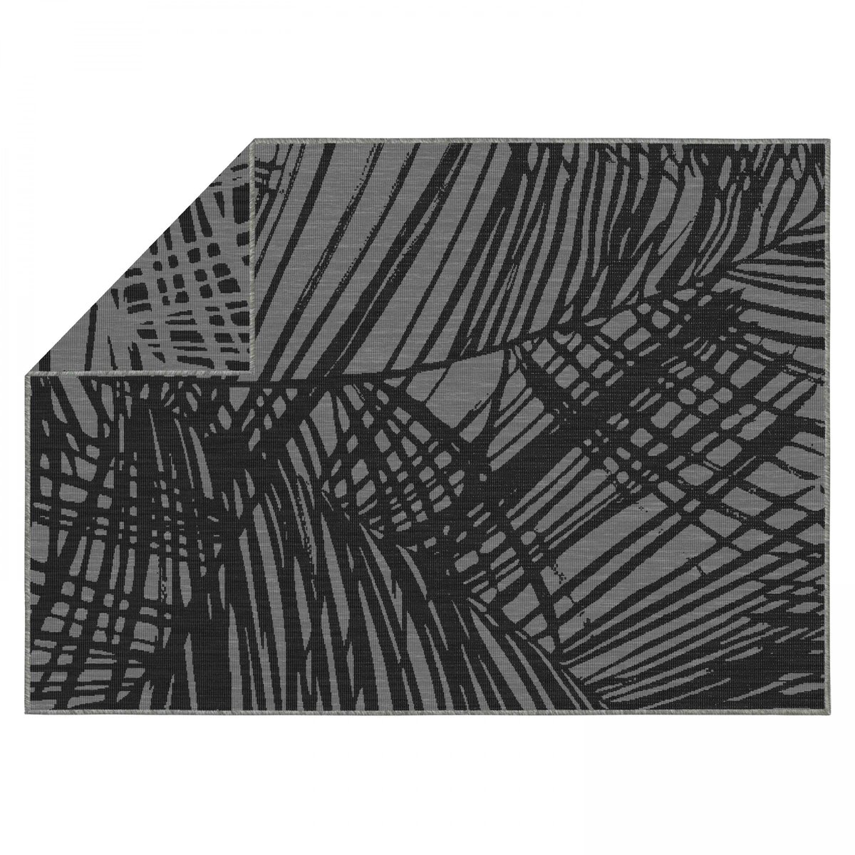 Tapis d'extérieur en polypropylène teinté dans la masse, PALMIO noir, OVIALA