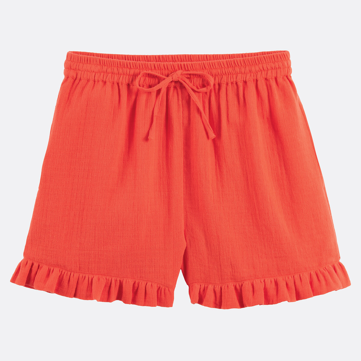Short à volants et taille élastiquée rouge grenadine, LA REDOUTE COLLECTIONS