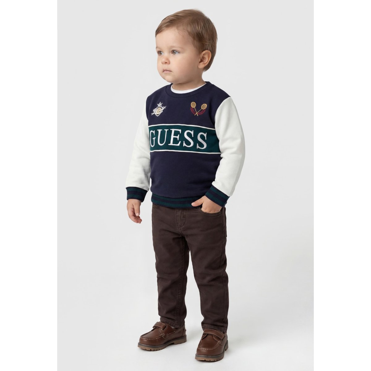 Pantalon Regular En Sateen marron, GUESS KIDS