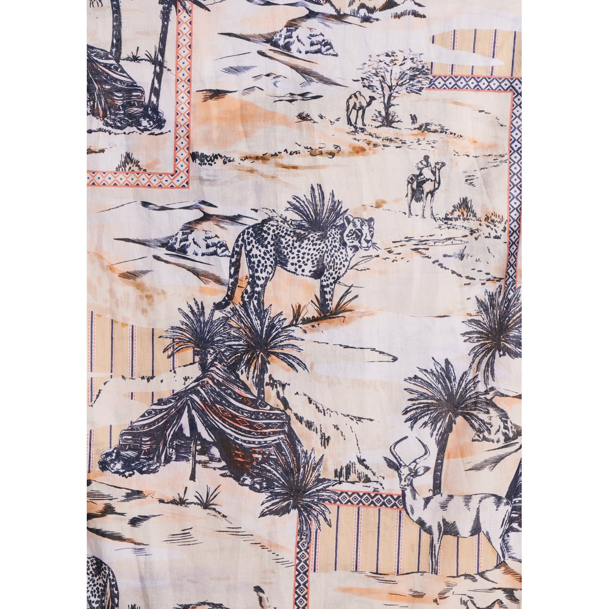 Foulard imprimé en coton sahara, LA FEE MARABOUTEE