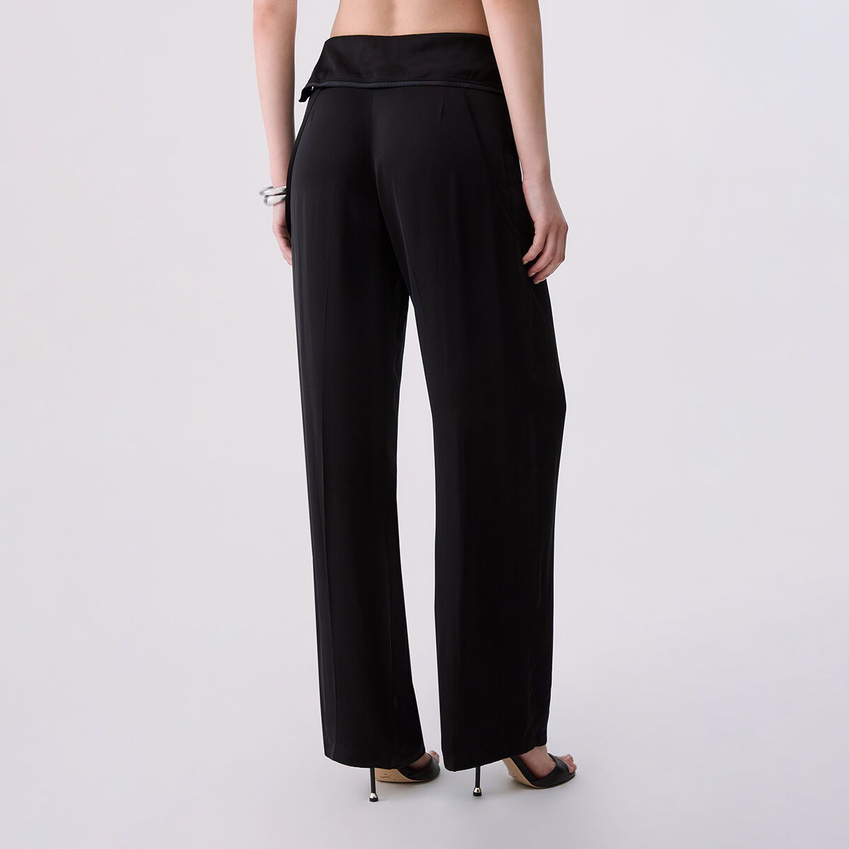 Pantalon avec détail lingerie noir, LIU JO