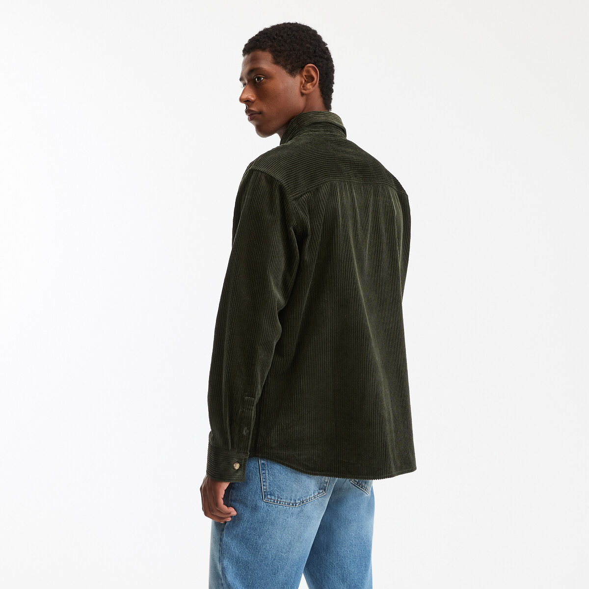 Corduroy Regular Fit Shacket khaki, LA REDOUTE COLLECTIONS