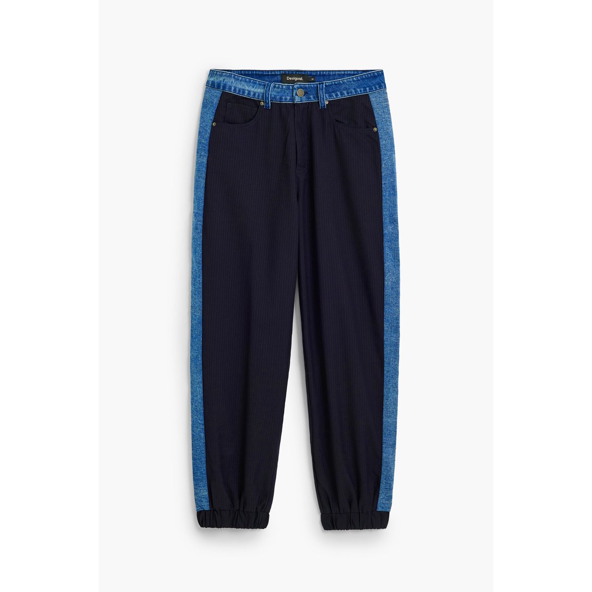 Pantalon jogger contrasté bleu, DESIGUAL