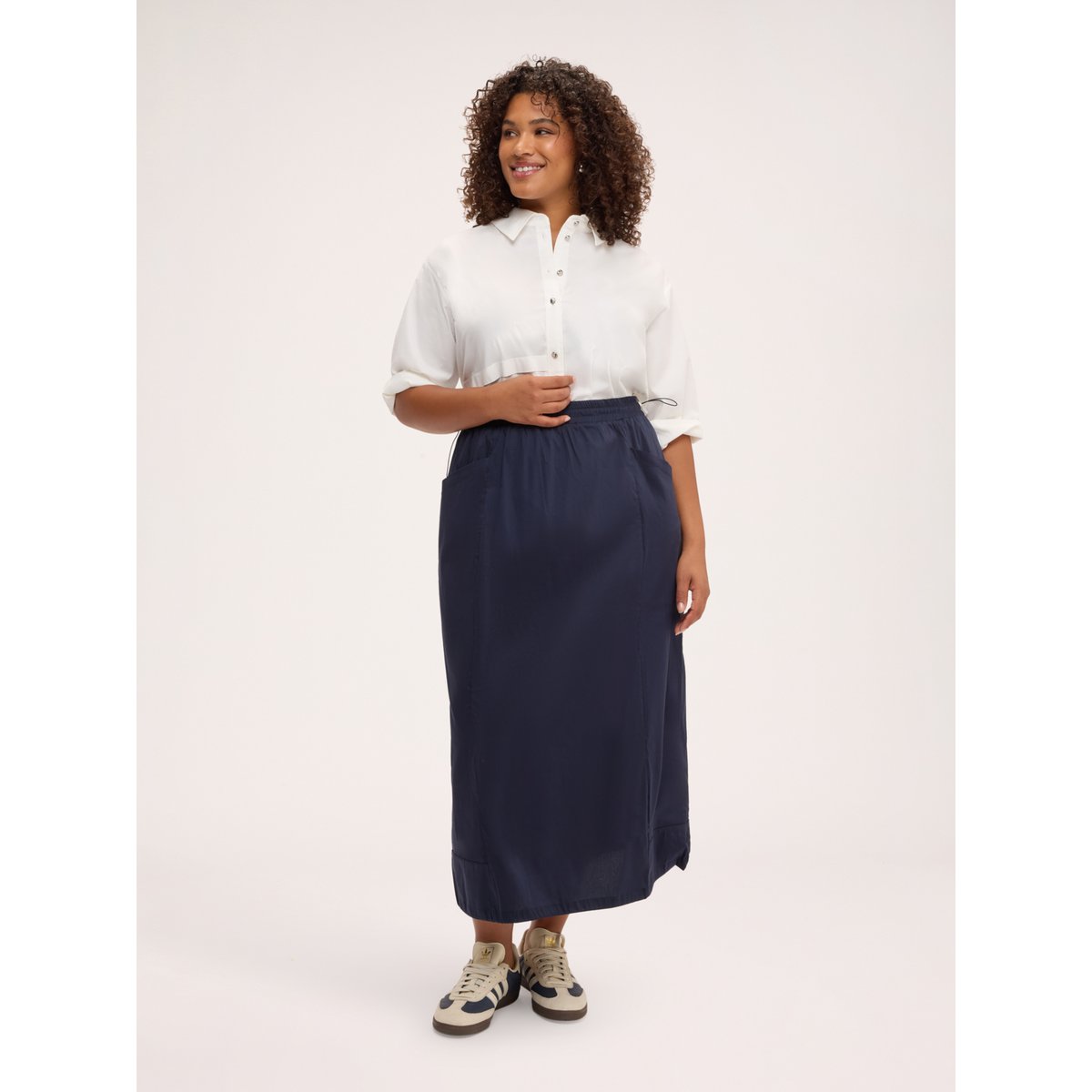 Jupe avec cordon de serrage à la taille bleu, FIORELLA RUBINO