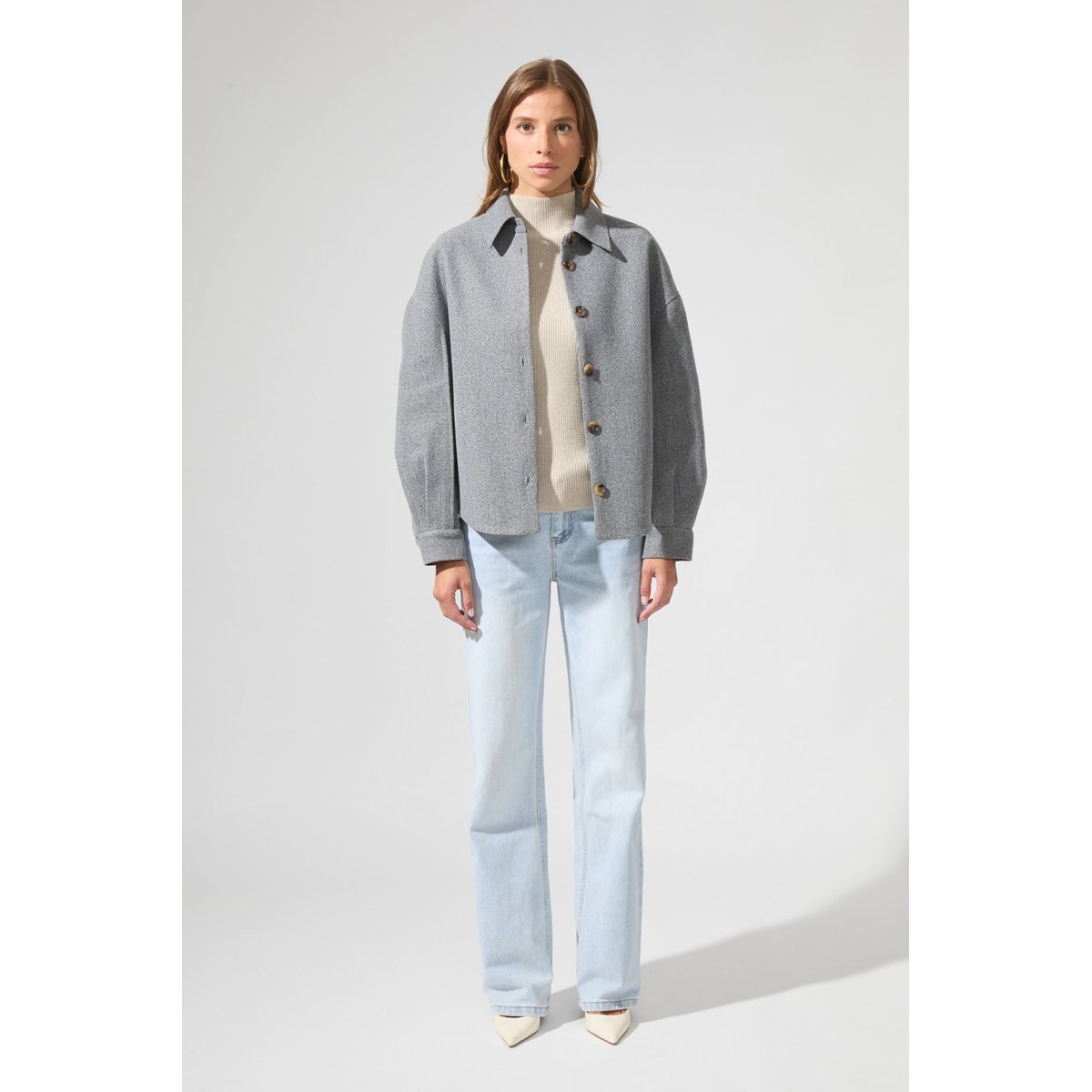 Veste oversize SOLANGE gris chiné, BENOA